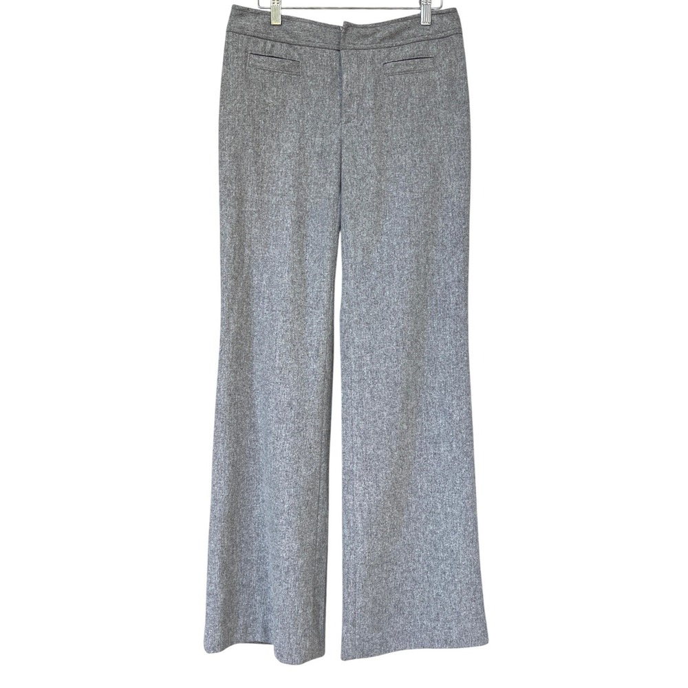 Banana Republic Harrison Pant Women 4 Grey Wool Cashmere Wide Leg Vintage Office